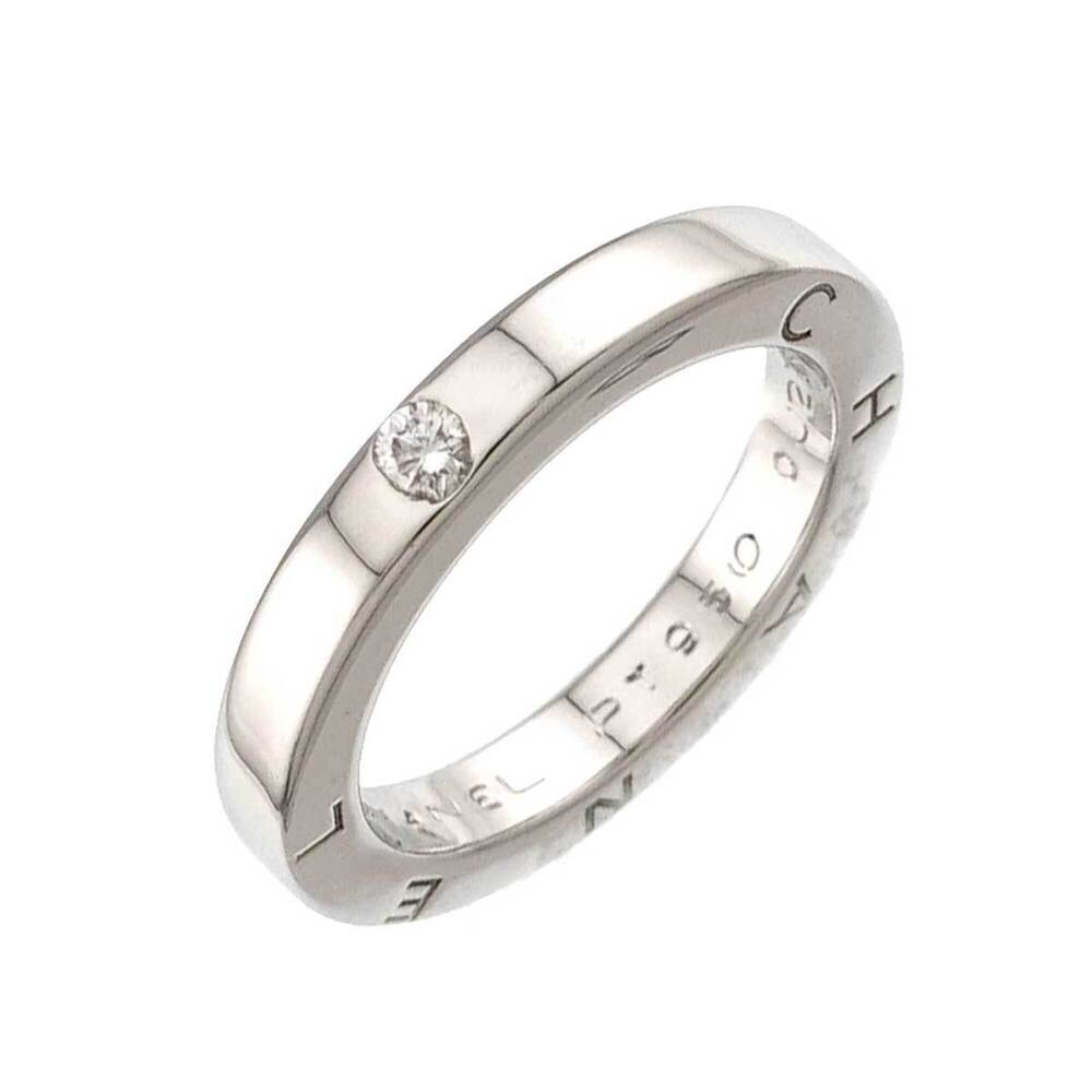 Chanel Signature Ring with 1 Diamond, Platinum (Pt)